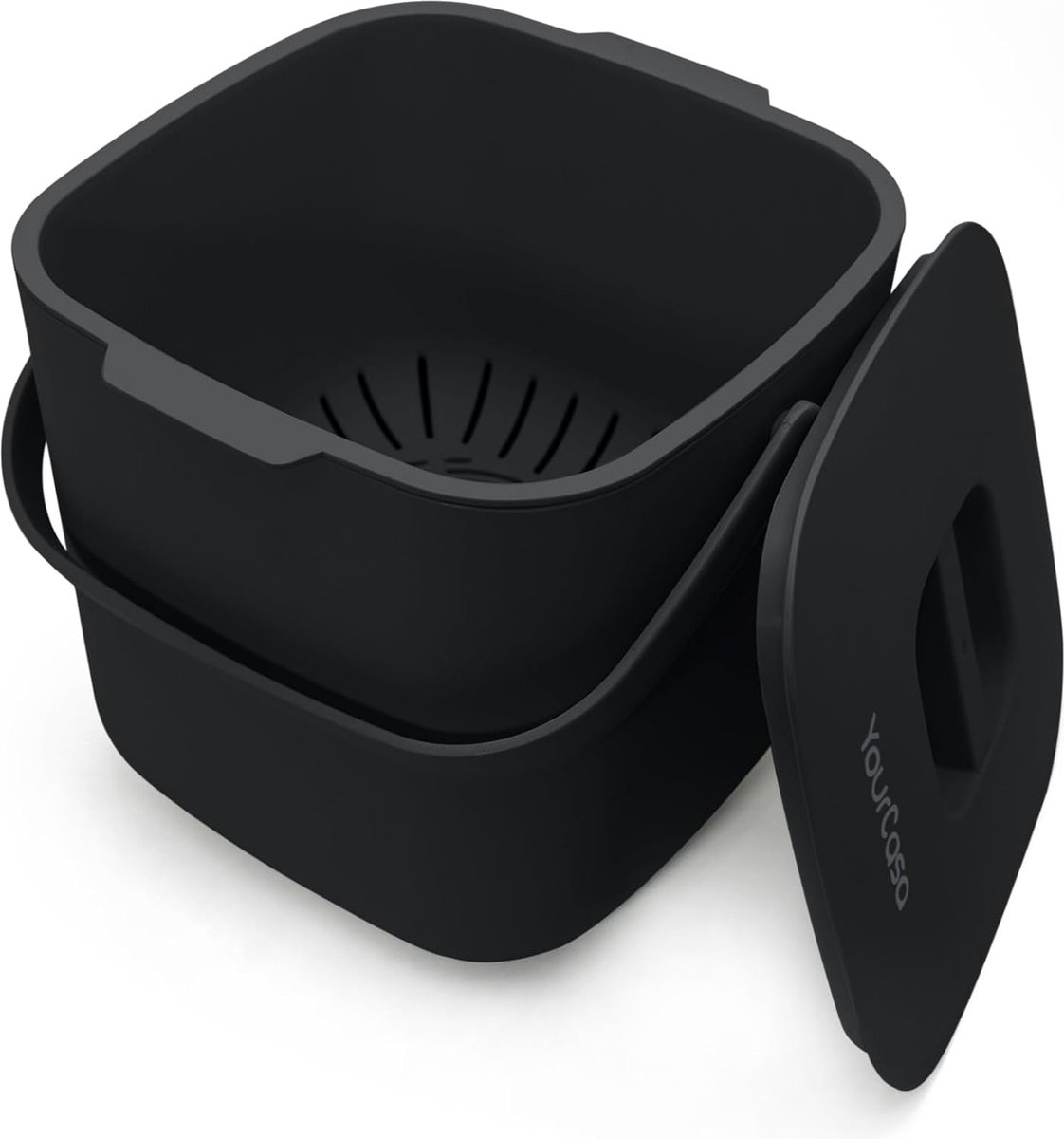 Goedkoopste Biologische afvalemmer keuken, 7 liter, compostemmer voor dagelijks biologisch afvalcontainers, vaatwasmachinebestendig, geurdicht, uitneembare zeef, kleine biologische vuilnisemmer met