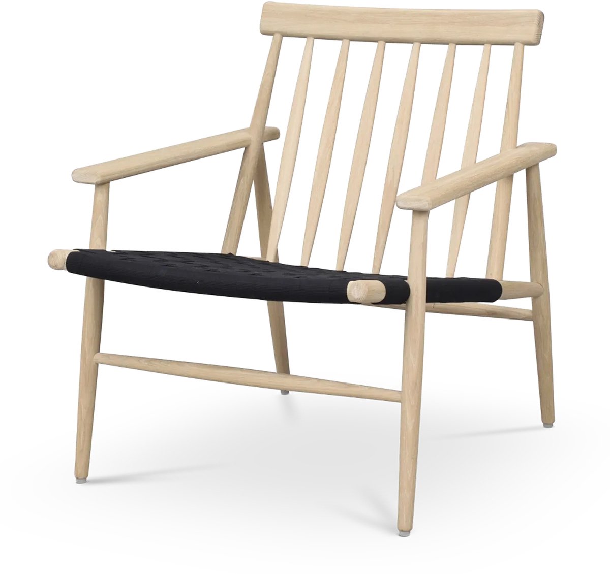 Rowico Home Canwood houten fauteuil whitewash - zwarte zitting