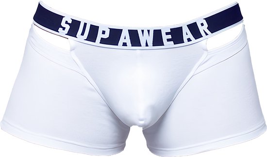 Supawear Ribbed Slashed Trunk White - MAAT XL - Heren Ondergoed - Boxershort voor Man - Mannen Boxershort