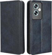 Geschikt voor Oppo A79 5G - Magnetische Sluiting - Portemonnee Flip Cover - Kaartsleuven - Book Case Hoesje - Blauw