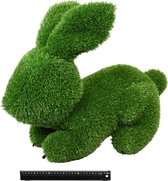 Grasdier - Liggend konijn 65 cm-grasfiguur-tuinknuffel-kunstgras-grasfiguur tuindecoratie-
