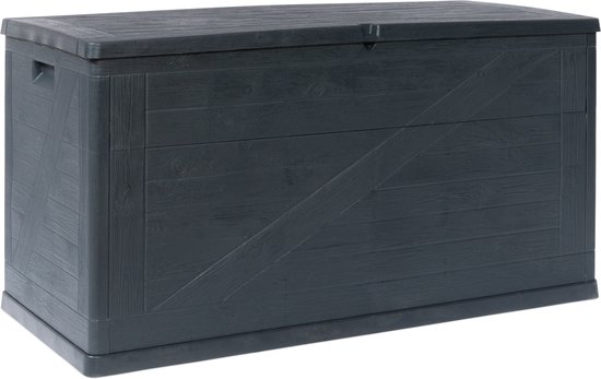 Toomax Wood opbergbox - 420L - Antraciet - weer- en vorstbestendig - zeer geschikt als kussenbox voor in de tuin - Toomax
