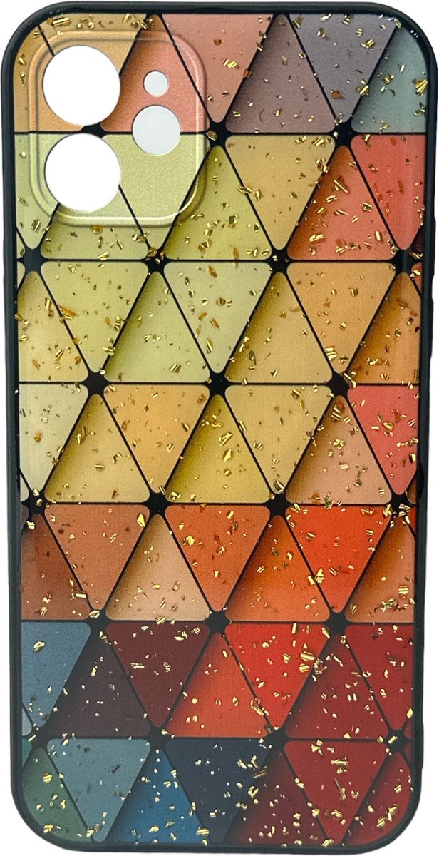 Silicone Hoesje Print - Backcover - Geschikt voor Apple iPhone 12 Pro Max - Marmer Triangle