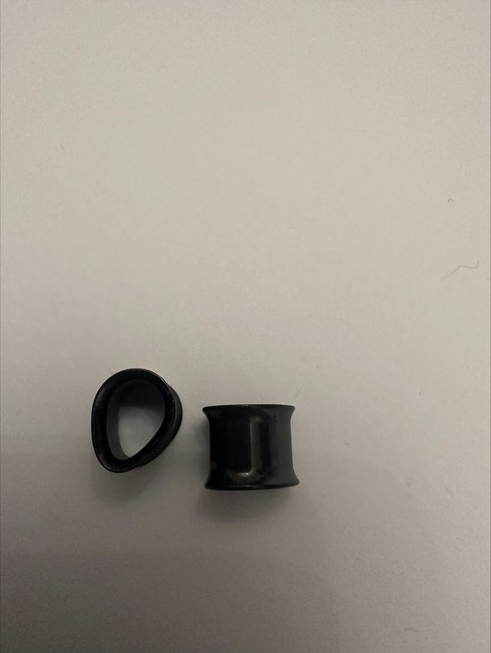 Piercing ear plug druppel 10mm zwart