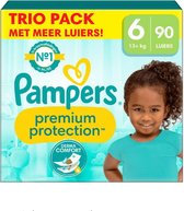 Pack Trio de Couches Pampers Premium Protection Taille 6 - 13+ KG - 90 Pièces