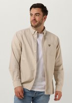 Lyle & Scott Cotton Linen Button Down Shirt - met lange mouwen - Heren Beige - Maat XL