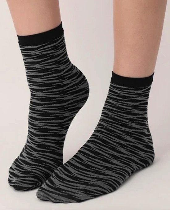 Oroblu panty socks zebra maat one size grey