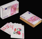 JMShops - 100% Plastic Speelkaarten (500 Euro Biljet) - Waterdichte Professionele Poker Kaarten - Plastic Speelkaarten - Luxe Kaartspellen - Professionele Premium Speelkaarten - Blackjack - PVC Speelkaart Spel