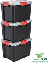 Boîte de rangement IRIS Airtight Box - 20L - 3 pièces - Noir / Rouge
