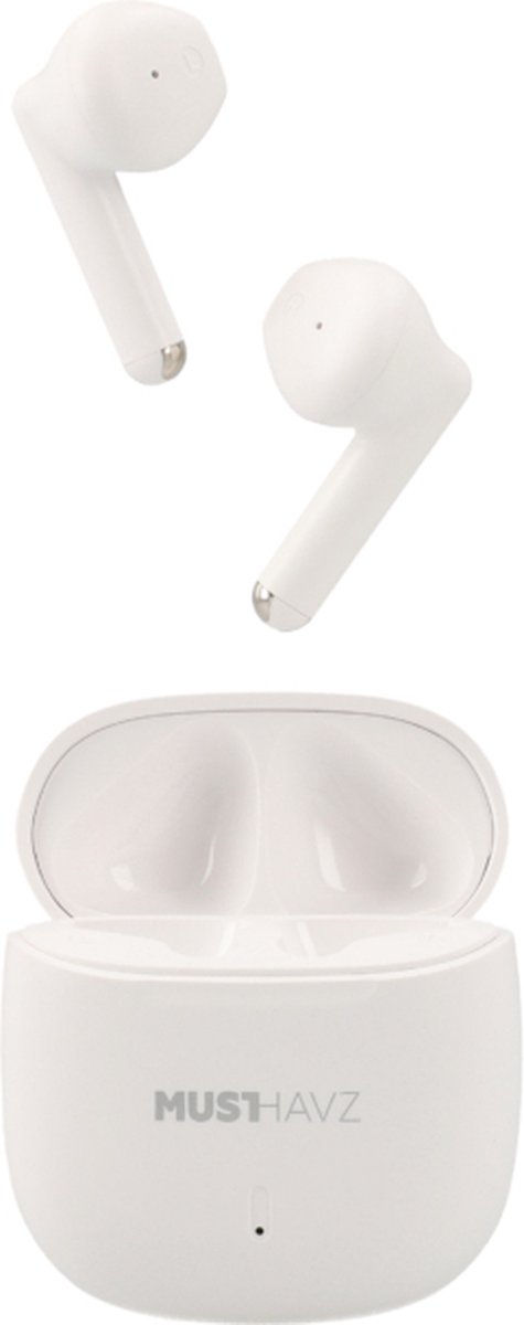 Musthavz True Wireless Earphone Lite Earbuds - Draadloze Oordopjes - Wireless Bluetooth Earphones - Oortjes geschikt voor Apple en Android - Wit/White