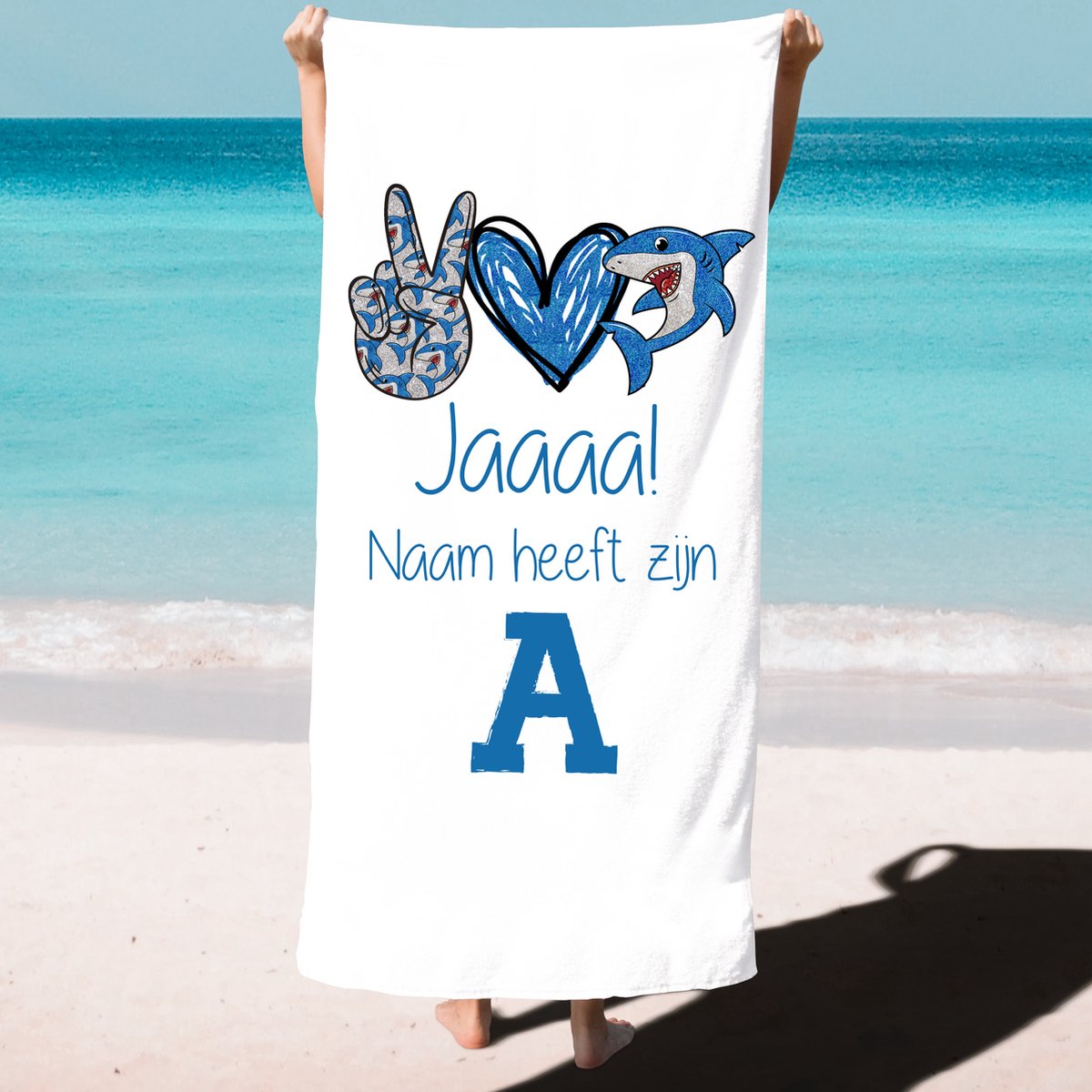 Strandlaken-badhanddoek met naam kind-heeft zijn a diploma-jongens-cadeau afzwemmen-handdoek voor kinderen met eigen naam