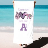 Strandlaken-badhanddoek met naam kind-heeft haar a-meisjes-cadeau afzwemmen-handdoek voor kinderen met eigen naam