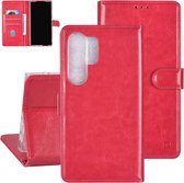 Multimedia & Accessoires PU Lederen Book Case Hoesje geschikt voor Samsung Galaxy S24 Ultra – Roze - Portemonnee – Met Stand – Kaarthouder – Pasjes Houder – 3 Pasjes - Magneet Sluiting – Bookcase