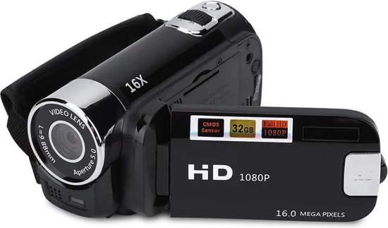 Digitale Camcorder - Zwart - 16mp - 16x - Hd - 270 Graden Rotatiescherm - Nachtopname