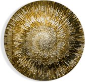 Ronde Glasschilderij - Gouden Spiraal - Abstract - 80x80 cm - 4 mm