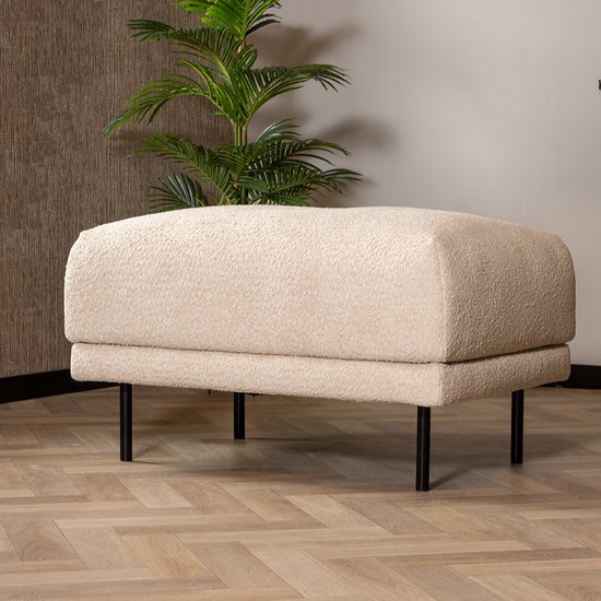 Bronx71® Pouf scandinave Denver bouclé taupe