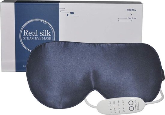 Verwarmd Oogmasker - 4 Standen - Marineblauw - Elektrisch Oogmasker - Oogmasker - Oogmasker Wallen - Slaapmasker - Droge Ogen