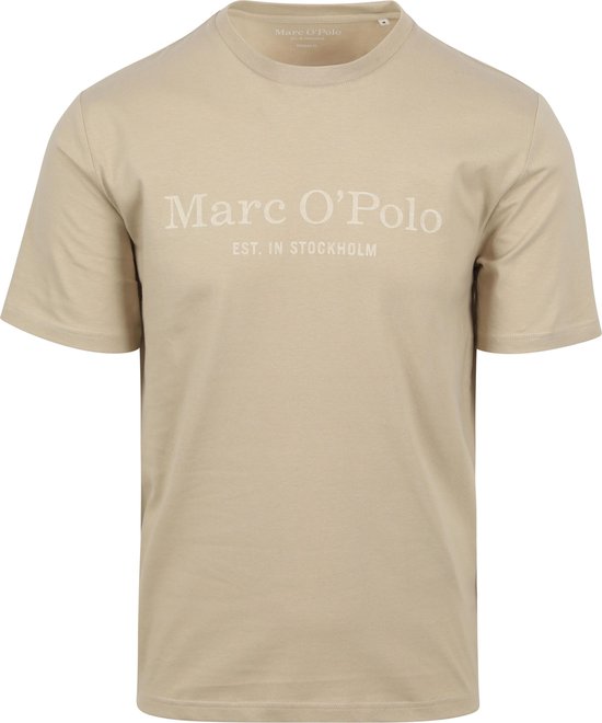 Marc O'Polo - T-Shirt Logo Beige - Heren - Maat XL - Regular-fit