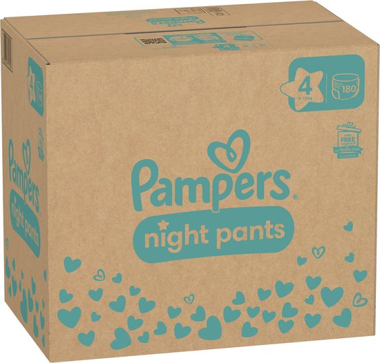 Pampers Night Pants - Maat 4 (9kg-15kg) - 180 luierbroekjes - Maandbox - Pampers