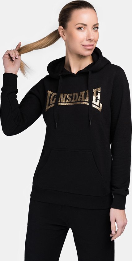 Lonsdale Damen Hoodie Beauly Kapuzensweatshirt Black/Gold-M