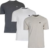 3-Pack Donnay T-shirt (599008) - Sportshirt - Heren - Charcoal-marl/White/Sand (574) - maat M