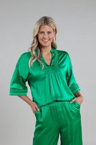 NUKUS Nina Top V-neck Silky Tops & T-shirts Dames - Shirt - Groen - Maat L