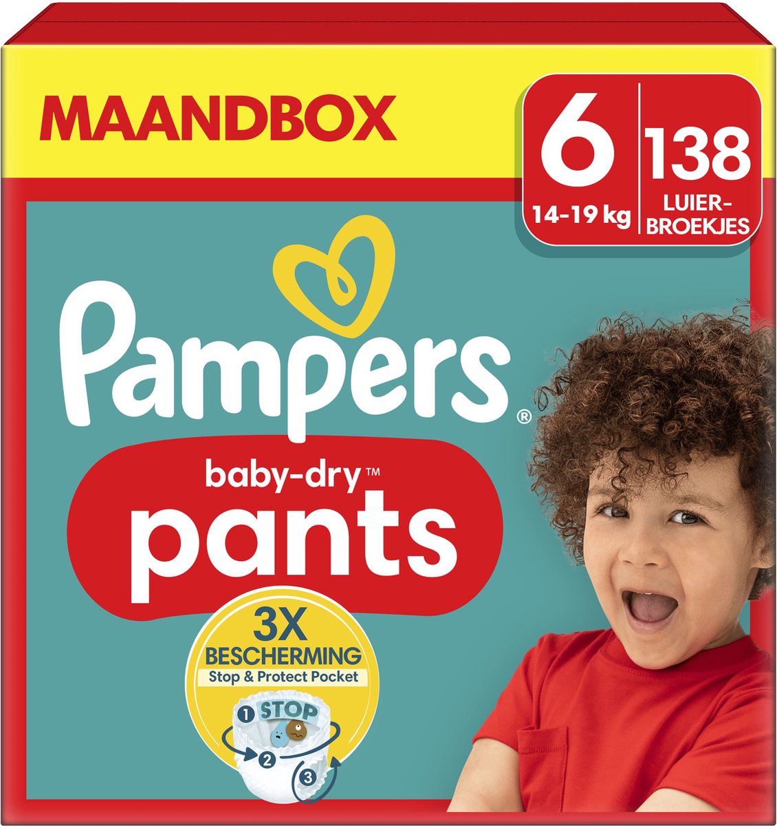 Pampers Baby-Dry Pants - Maat 6 (14kg-19kg) - 138 Luierbroekjes - Maandbox - Pampers