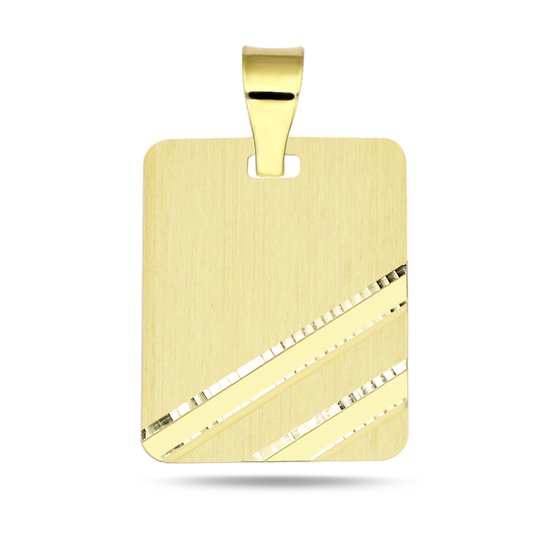 Juwelier Zwartevalk 14 karaat gouden plaat hanger - 14.278