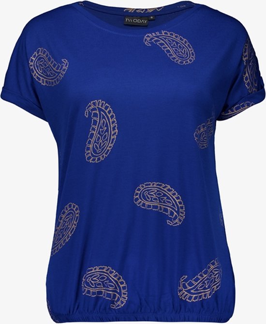 TwoDay dames T-shirt met paisley print - Blauw - Maat S