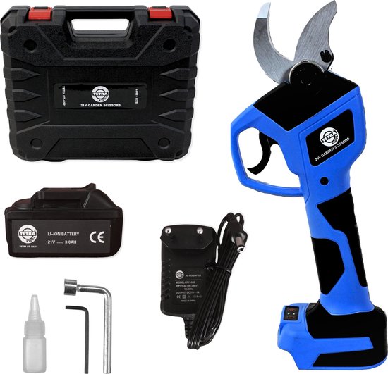 TETRA Tools RT-GS21 - Elektrische Snoeischaar - 21V Accu met Oplader- 1,5Ah Li-ion Batterij - Kunststof koffer van TETRA Tools — afbeelding 2