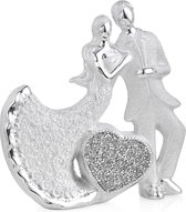 Figurines d'ornement, sculpture de couple en céramique, figurine de fiançailles, cadeaux d'anniversaire de mariage en argent pour femme, figurine de couple pour la Saint-Valentin, décoration de bureau à domicile