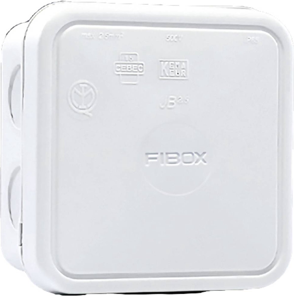 Fibox JB 2,5 WH Aftakkast (l x b x h) 90 x 90 x 49 mm Wit IP65 1 stuk(s)