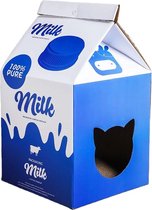 Krabkarton Melkfles - Krabmeubel -krab karton voor katten - karton - kattenspeelgoed - 34x34x65 - Krabplank - krabspeelgoed - krabbord