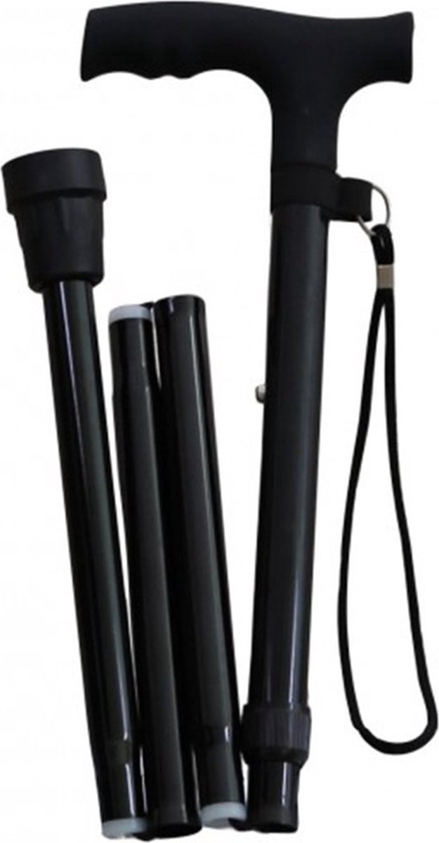 Opvouwbare Wandelstok Aluminium Zwart