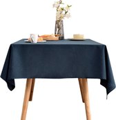 LUTCHOS Tafelkleed - Tafelzeil - Luxe Tafellaken - Waterafstotend - Uitwasbaar - Polyester - Donker Blauw - 140x180 cm