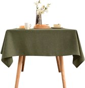 LUTCHOS Tafelkleed - Tafelzeil - Luxe Tafellaken - Waterafstotend - Uitwasbaar - Polyester - Olijf Groen - 140x240 cm - Pasen