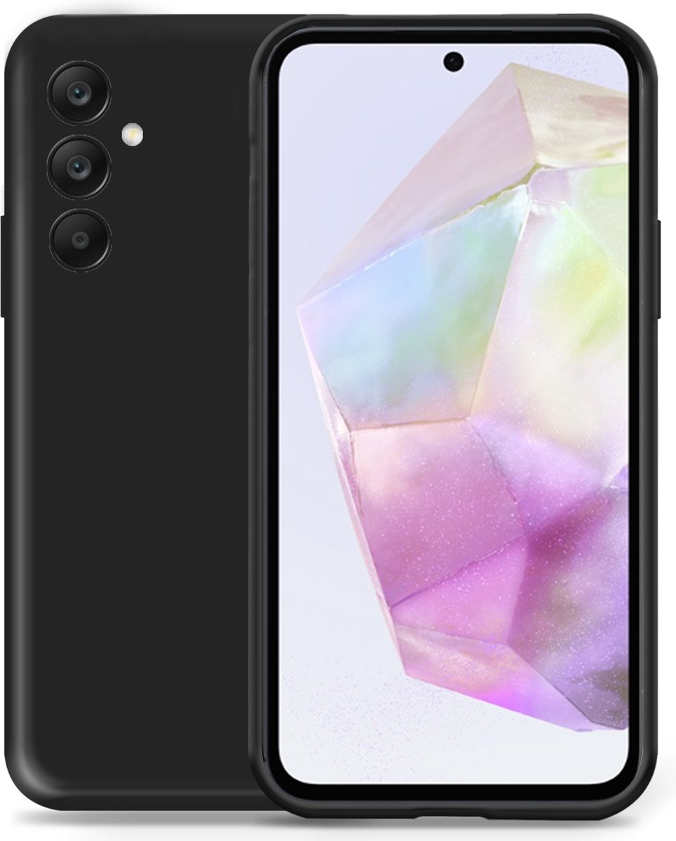 Hoesje geschikt voor Samsung Galaxy A35 - Liquid Back Case Cover Zwart