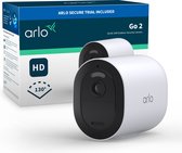 Arlo Go 2 3G/4G LTE draadloze beveiligingscamera voor buiten, SIM-kaart of WiFi, 1080p HD, 130˚ kleurennachtzicht, sirene & spotlight, bewegingsdetectie, 2-weg-audio, incl. proefp. Arlo Secure, 1 IP-Camera, wit