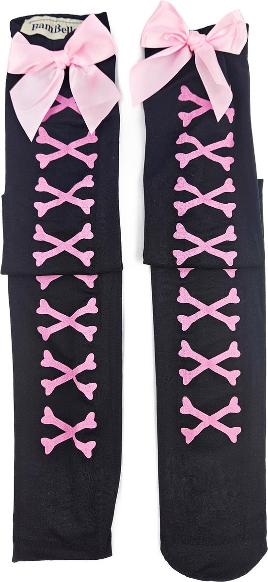 Goedkoopste BamBella® - Erotische kousen dames - Sexy sokken roze zwart