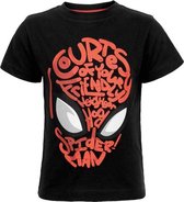 Spiderman - T-shirt - zwart - korte mouw - katoen - maat 92