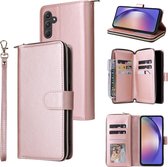 Telefoonhoesje geschikt voor Samsung Galaxy A55 - Portemonnee met rits - book-case hoesje - ruimte voor 9 pasjes - roze