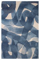 Modern verweven tapijt met organisch en vloeiend design in blauw - 200 x 280 cm