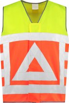 JS Veiligheidsvest Verkeersregelaar - Fluor geel/Fluor oranje - Maat L/XL - VOOR PROFESSIONALS