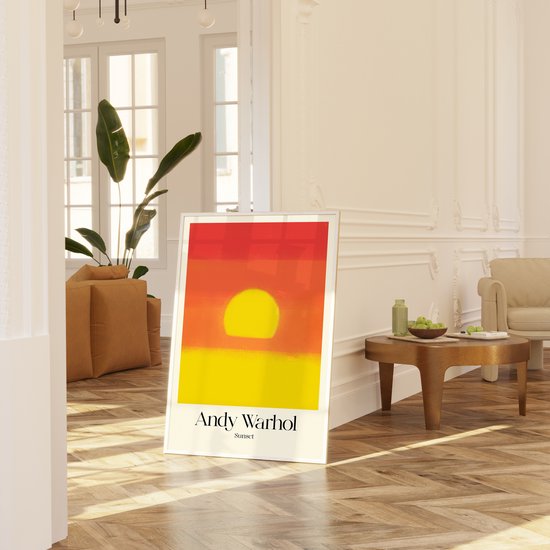 Andy Warhol Zonsondergang Poster Geel/Oranje - 21x30 cm