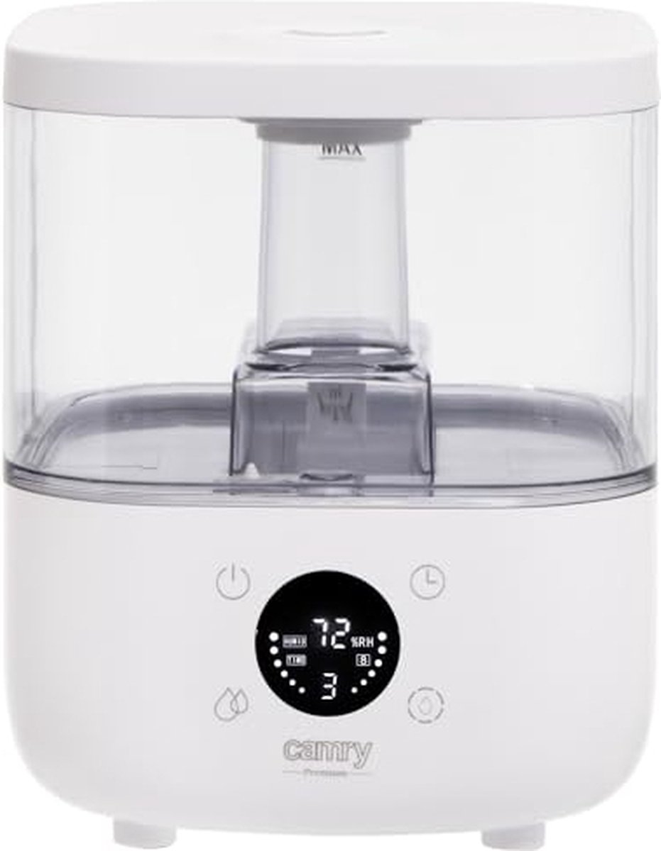 Camry CR 7973W Ultrasone luchtbevochtiger - 100-260 ml/uur - 5 liter - aromatherapiefunctie - timer - tot 35 m2 - LED-scherm