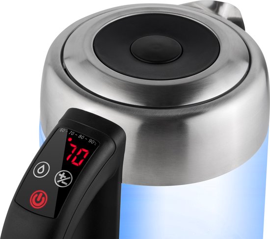 ECG RK 1777 glas met RVS waterkoker, LED verlichting en temperatuur instelling