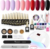 Gellak starterspakket - Gellak nagelset - Gellak - UV LED lamp 36W - Nail art - 10 kleuren gellak - Manicure set - Nagellamp