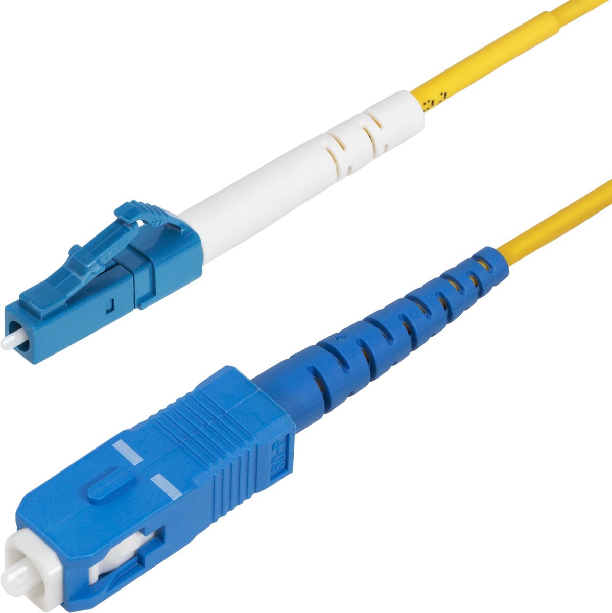 StarTech.com 15m (49.2ft) LC to SC (UPC) OS2 Single Mode Simplex Fiber Optic Cable, 9125µm, Laser Optimized, 40G100G, Bend Insensitive, Low Insertion