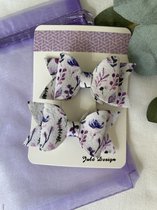 Julé Design haarstrikken / haarspeldjes paars / wit lavendel