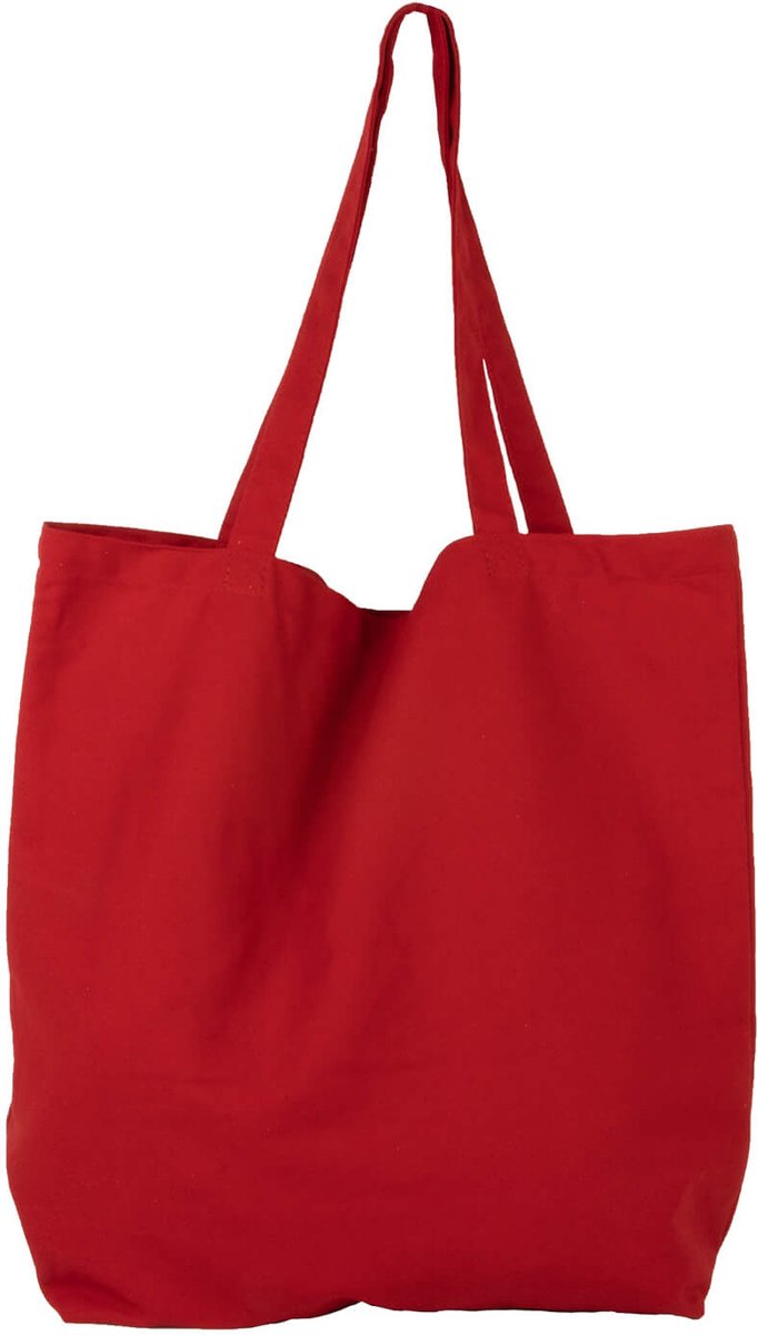 10x katoenen strandtas Cherry Red